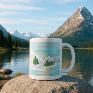 Wintergebirge Snowy Landschaft Kaffeetasse