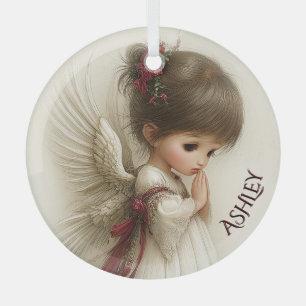 Wintergeflüster – Feenkind mit Kardinal  Ornament Aus Glas