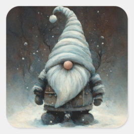 Wintergenom im Schneewald Quadratischer Aufkleber