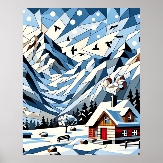Wintergeometrie Poster (Vorne)