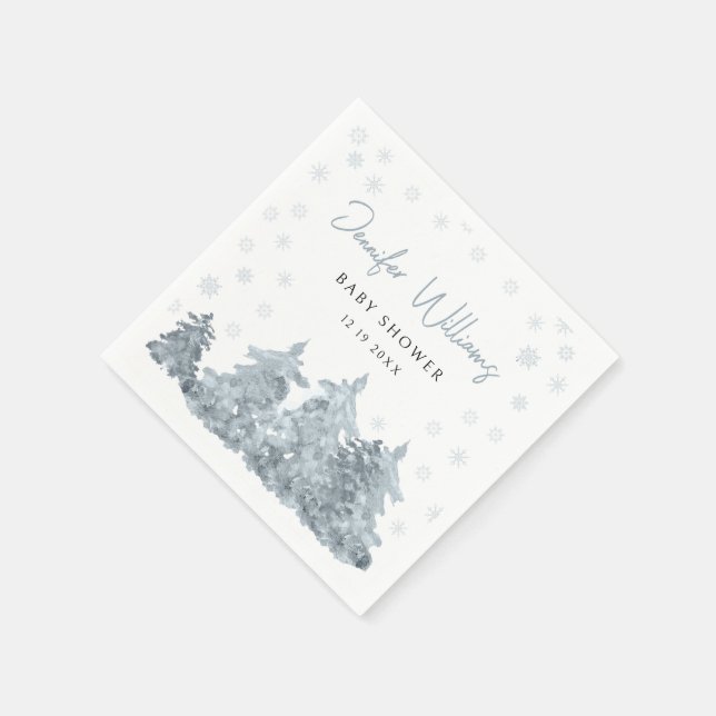 Wintergeschlechtsneutrale Babydusche Serviette (Ecke)