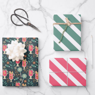 Wintergetränke Süßigkeiten Verpackungspapier Set v Geschenkpapier Set