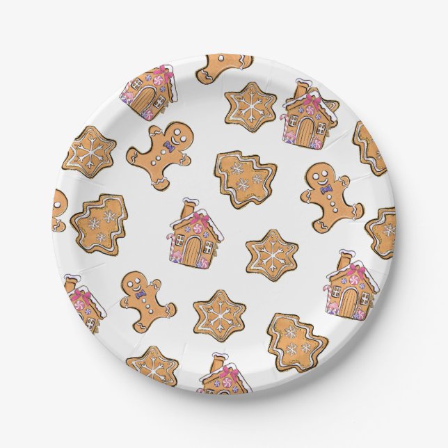 Wintergingerbrot, süße Leckerei Pappteller (Vorderseite)