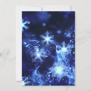 Winterglanz Blaue Schneeflocken Feiertagskarte