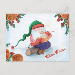 Wintergnome im Schnee Postkarte