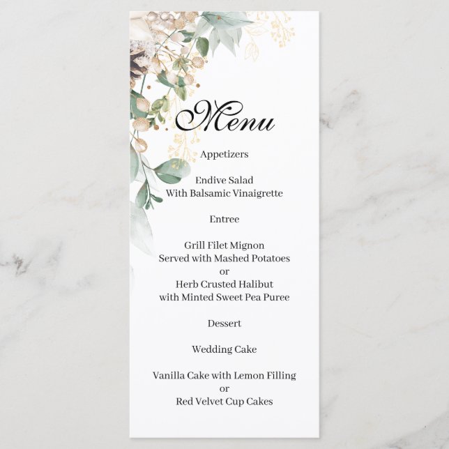 Wintergoldblütenmenü Menükarte (Vorderseite)