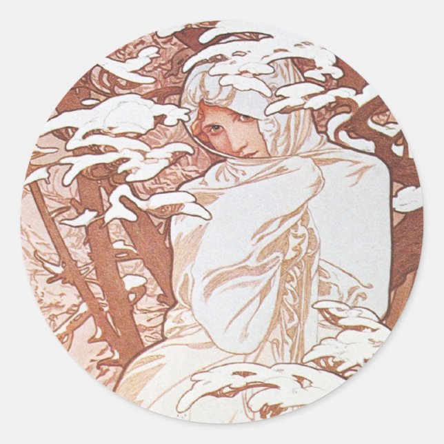 Wintergöttin Runder Aufkleber (Vorderseite)