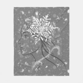 Wintergöttin – Weibliche saisonale Kunst Fleecedecke
