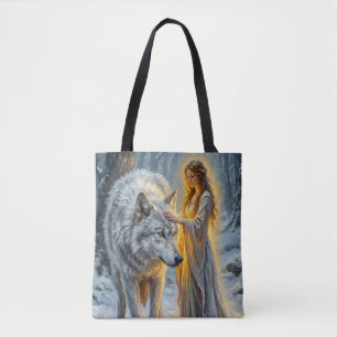 Wintergöttin & Weißer Wolf Tasche