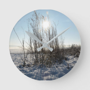 Wintergräser   - runde wanduhr