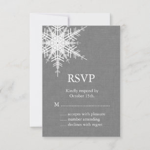 Wintergrau Jute-RSVP RSVP Karte