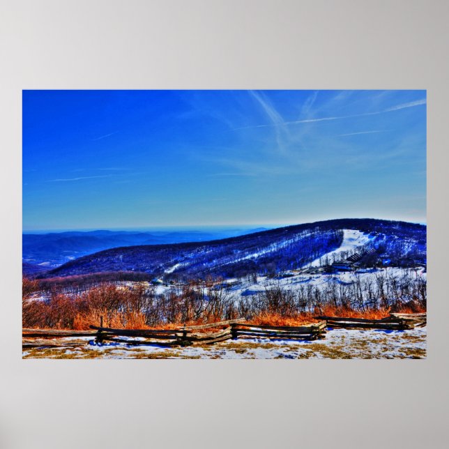 Wintergreen Virginia Mountain Ski Resort im Winter Poster (Vorne)