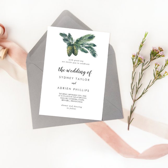 Wintergrün die Hochzeit der Einladung (Von Creator hochgeladen)