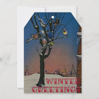 Wintergrusskartenstil Feiertagskarte