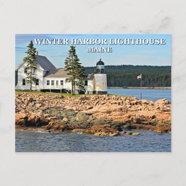 Winterhafen Leuchtturm, Maine Postkarte (Vorderseite)