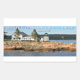 Winterhafen Leuchtturm, Maine Rechteckiger Aufkleber
