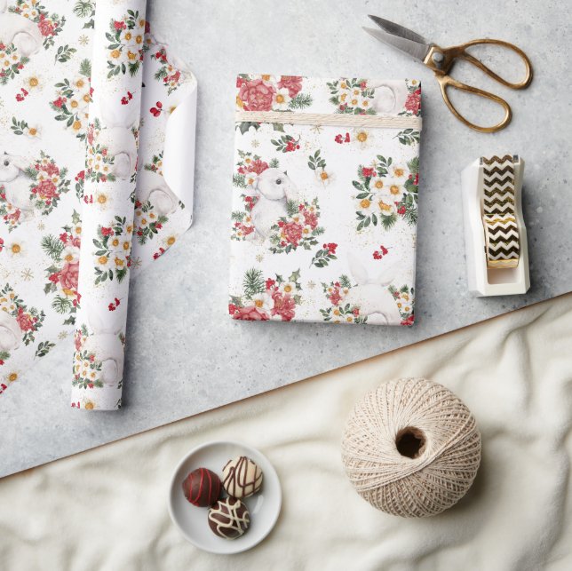 Winterhasen | Geburtstagspartei Geschenkpapier (Kunsthandwerk)