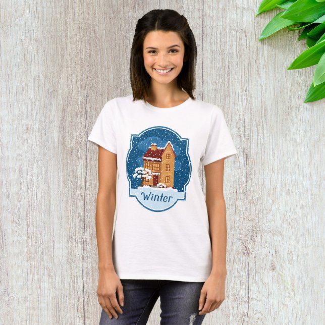Winterhaus im Schnee T-Shirt (Von Creator hochgeladen)