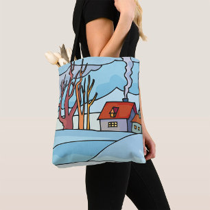 Winterhauslandschaft Tasche