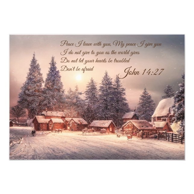 Winterhauswald - Johannes 14:27 Bibelverse Fotodruck (Vorne)