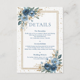 Winterhimmel-Navy und Goldene Blumenhochzeit Begleitkarte
