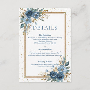 Winterhimmel-Navy und Goldene Blumenhochzeit Begleitkarte