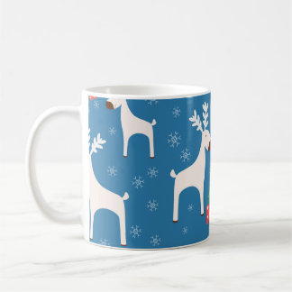 Winterhintergrund mit Hirschen (nahtloses Muster) Kaffeetasse