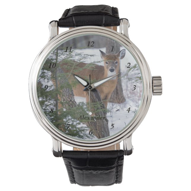 Winterhirsch Armbanduhr (Vorderseite)