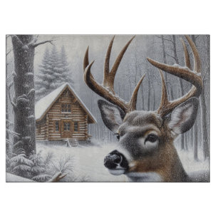 Winterhirsch/Hirschbock Kunst Schneidebrett
