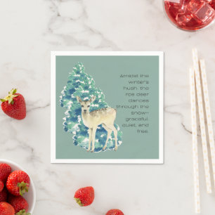 Winterhirsch im Schnee – Wildlife Art Wohndekorati Serviette