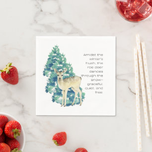 Winterhirsch im Schnee – Wildlife Art Wohndekorati Serviette