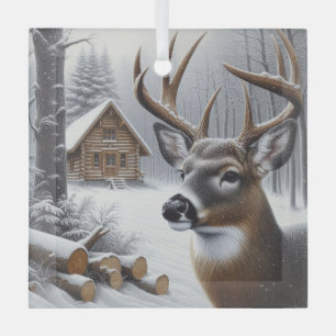 Winterhirsche/Buckkunst Ornament Aus Glas
