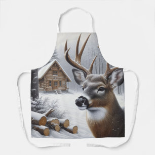 Winterhirsche/Buckkunst Schürze