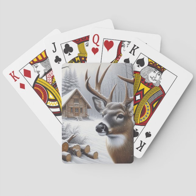 Winterhirsche/Buckkunst Spielkarten (Rückseite)