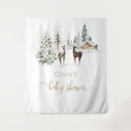 Winterhirsche geschlechtsneutral wandteppich