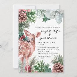 Winterhirsche, Pinecones und Heilige Virtuelle Hoc Einladung