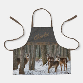 Winterhirsche und Pinecones Schürze