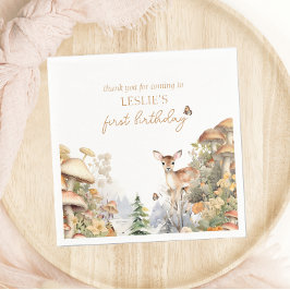 Winterhirsche zum ersten Geburtstag Serviette