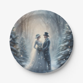 Winterhochzeit Brautparty Party Pappteller