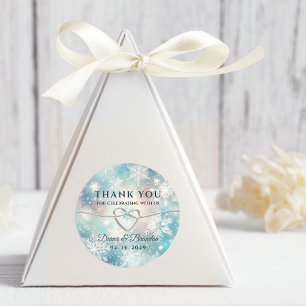 Winterhochzeit Danksagungs-Geschenk Runder Aufkleber
