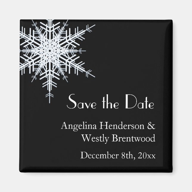 Winterhochzeit das Date Magnet speichern (Vorne)