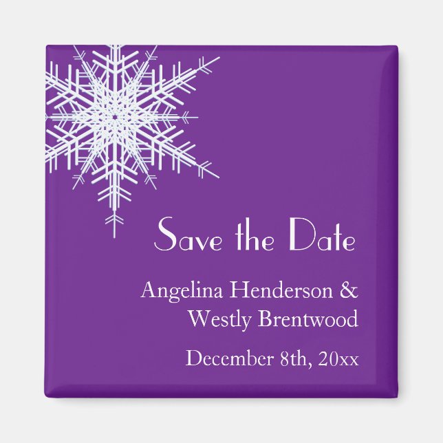 Winterhochzeit das Date Magnet speichern (Vorne)