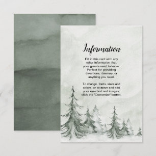 Winterhochzeit der Aquarellbäume Einladung
