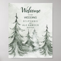 Winterhochzeit der Aquarellbäume