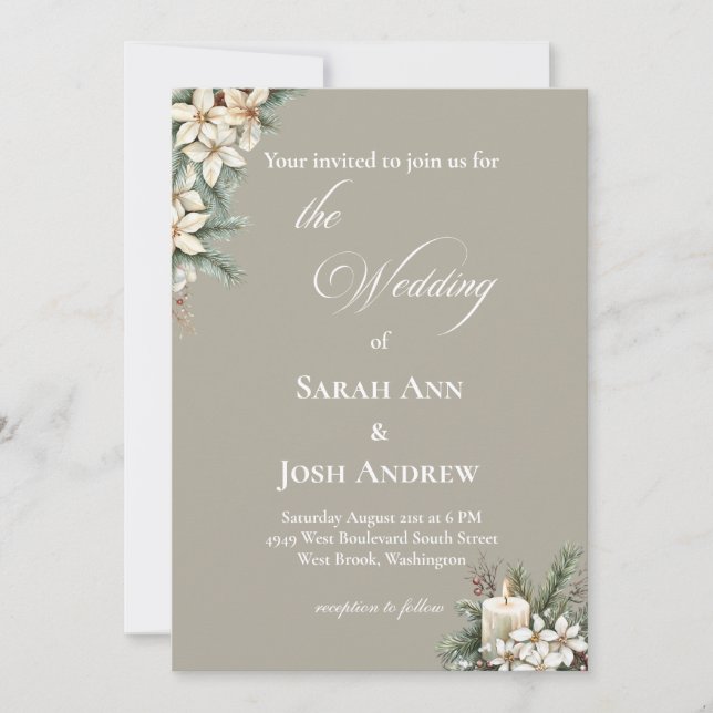 Winterhochzeit: Einladung zur Hochzeit (Vorderseite)