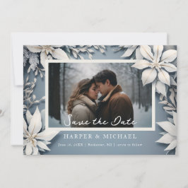 Winterhochzeit Foto Save the Date Einladung