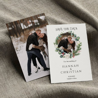 Winterhochzeit - Foto Save the Date Einladung