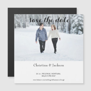 Winterhochzeit - Foto Save the Date Magneteinladung