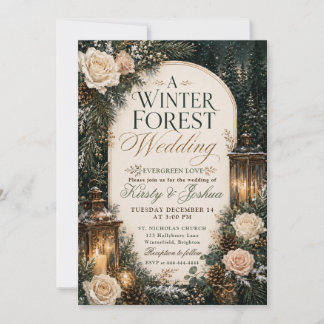 Winterhochzeit im Wald Einladung