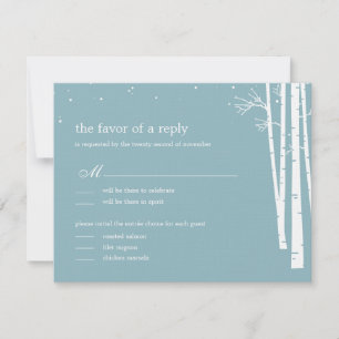 Winterhochzeit im Wald RSVP/Antwortkarte RSVP Karte